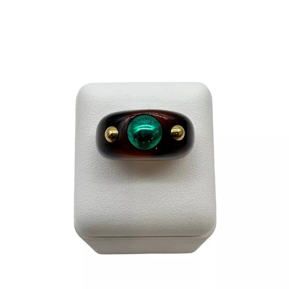 LOUIS VUITTON Burg Circus Ring Size M Dark Brown Resin - Picture 9 of 11